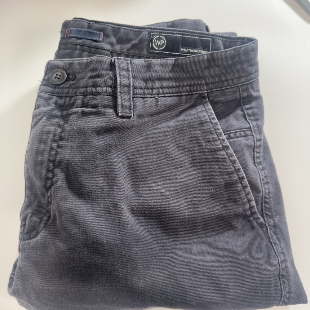 Weatherproof Mens Chino Pants 34x30 Charcoal Gray Cotton Straight Utility